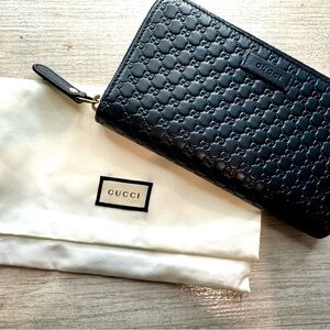 Authentic Gucci Microguccissima Zip-Around Long Wallet.